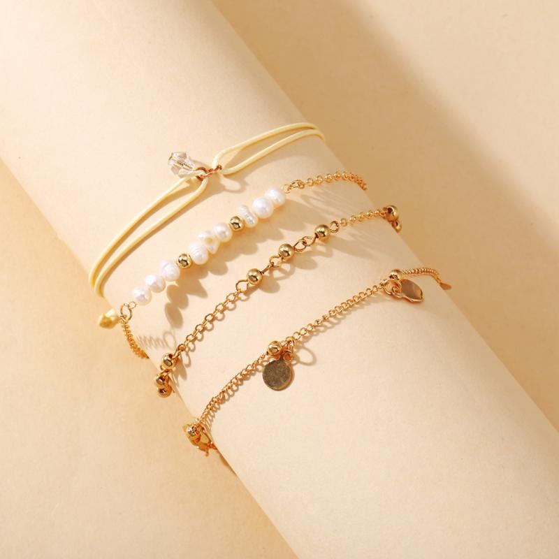 4PCS/Set Korea Sweet Pearl Crystal Round Bead Bracelet Round Sheet Simple Braided Rope Chain Bangle Jewelry Girl
4PCS/Set Korea Sweet Pearl Crystal Round Bead Bracelet Round Sheet Simple Braided Rope Chain Bangle Jewelry Girl