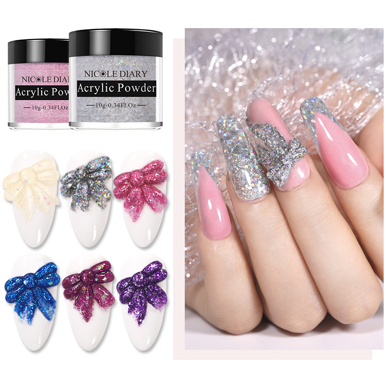 New Acrylic Powder Infiltration Powder Sculpture Colored Acrylic Three-in-On manicure nail set