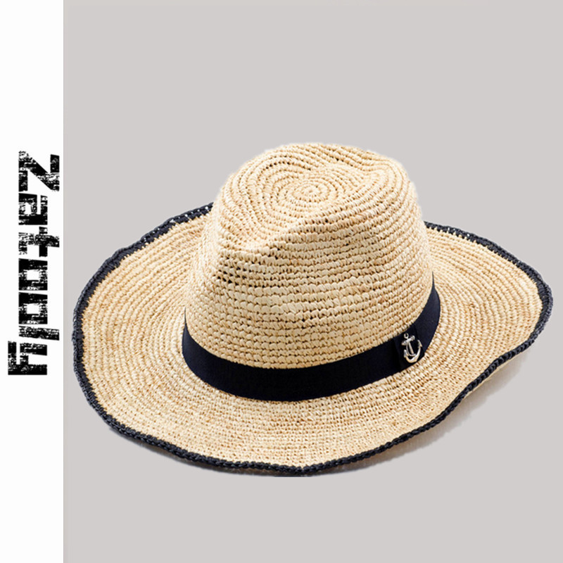 2020 New summer women Natural Lafita beach hat sun hat foldable Hand knitted Metal Anchor Decoration block UV protection, As shown
2020 New summer women Natural Lafita beach hat sun hat foldable Hand knitted Metal Anchor Decoration block UV protection, As shown
