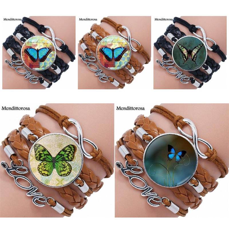 EJ Glaze For Kids Beads Glass Cabochon Maxi Multilayer Black/Brown Leather Bracelet Bangle Jewelry Bejeweled Butterfly
EJ Glaze For Kids Beads Glass Cabochon Maxi Multilayer Black/Brown Leather Bracelet Bangle Jewelry Bejeweled Butterfly
