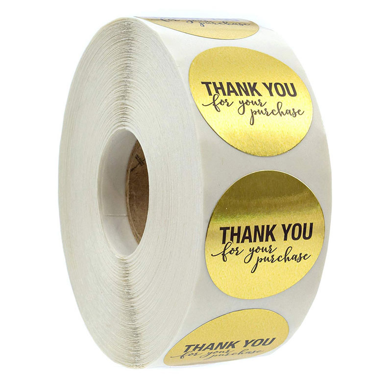 500pcsroll 15inch Gold Round Thank You Adhesive Label Stickers Envelope Baking Package Gift Box Decor3943952