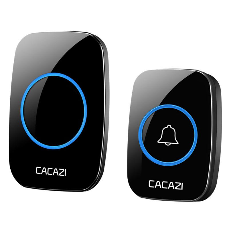 

CACAZI- Wireless Waterproof Doorbell 300m Range US EU UK AU Plug Home Intelligent Door Bell Chime 1 Button 1 Receiver