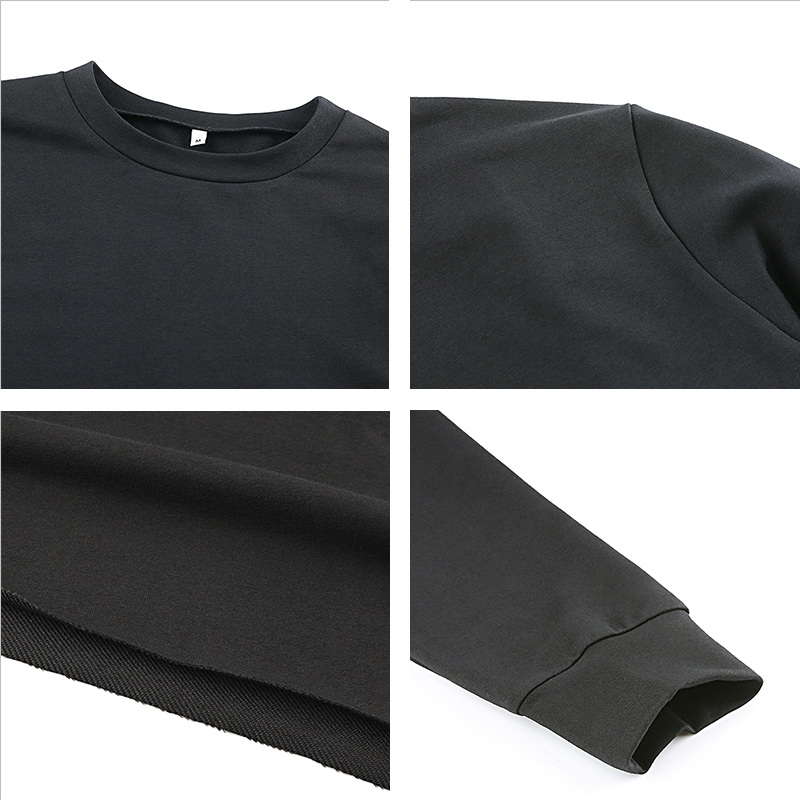 Rapwriter Fashion Solid Harajuku Cotton Basic Sweatshirt Women Autumn Loose ONeck Long Sleeve Stretch Crop Top Pullovers