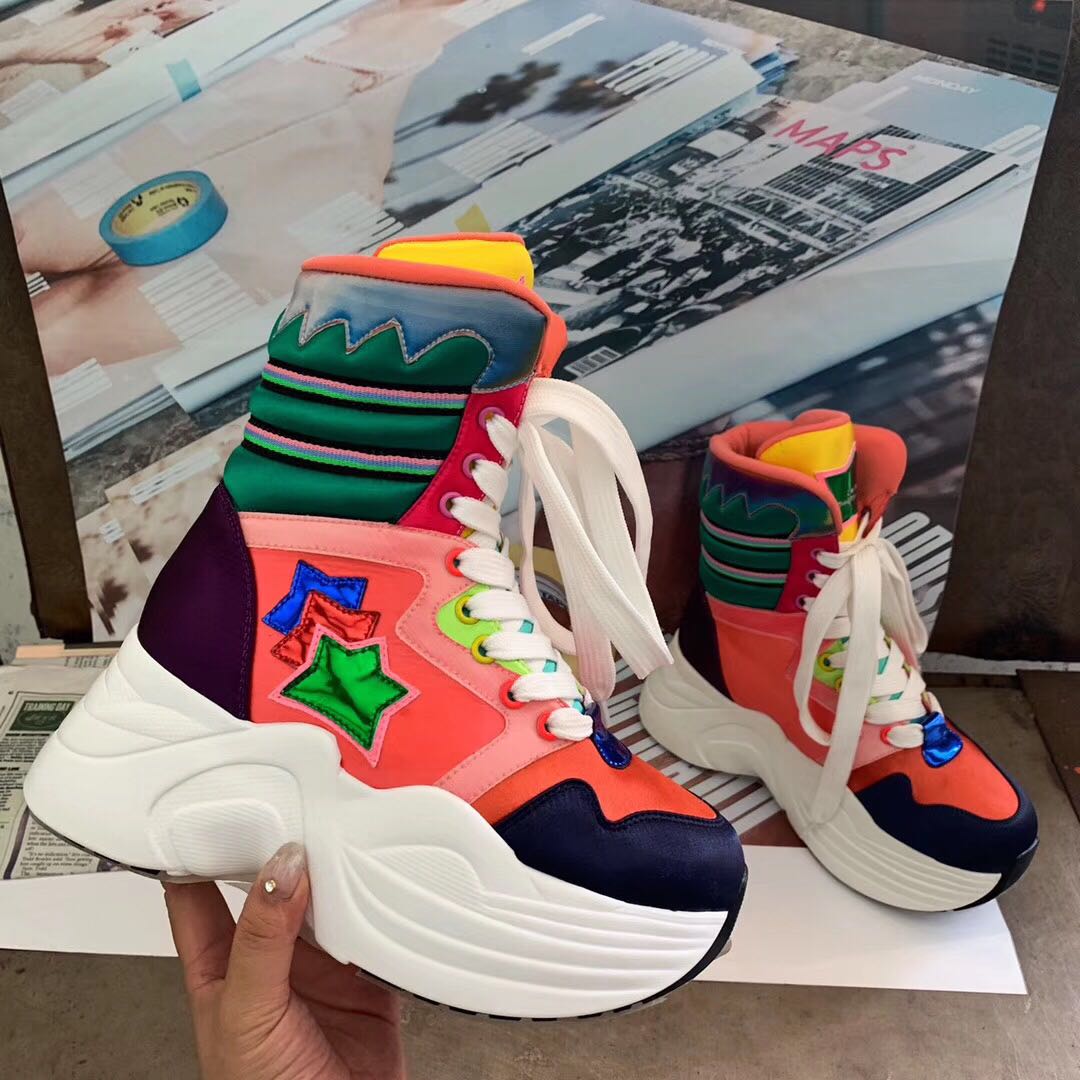 Mixed colors boots New Luxury Design Women Sneakers High-top Platform 7cm Casual Shoes Colorful Comfortable Leather Sneakers Popular, Black
Mixed colors boots New Luxury Design Women Sneakers High-top Platform 7cm Casual Shoes Colorful Comfortable Leather Sneakers Popular, Black