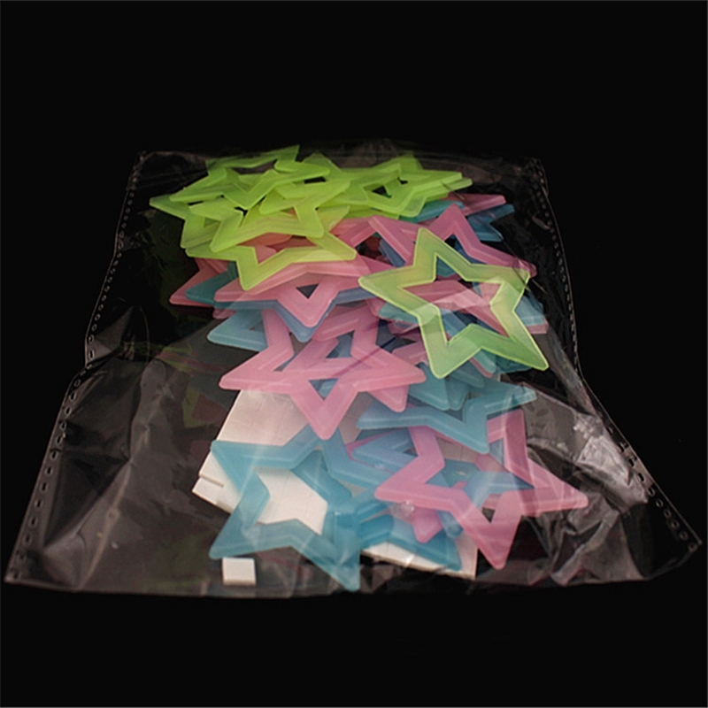 40pcs/lot Luminous Wall Stickers Glow In The Dark Stars Stickers Decals For Kids Baby Room Home Decor Colorful Fluorescent Star Sticker
