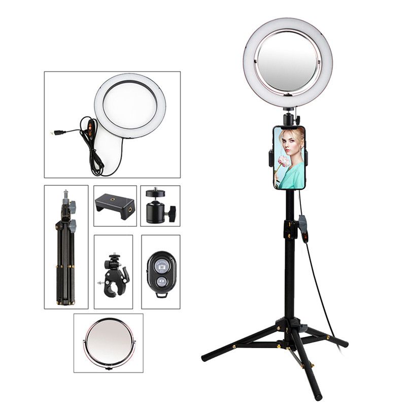 9 Inch Photographic Lighting Selfie Ring Light with Tripod Stand Phone Mirror Holder for YouTube Videos LED Camera LightRing
9 Inch Photographic Lighting Selfie Ring Light with Tripod Stand Phone Mirror Holder for YouTube Videos LED Camera LightRing
