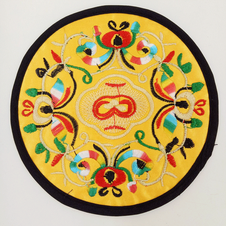 Embroidery Cloth Round Coaster Table Placemats Floral Print Coffee Mug Pads Cup Heat Resistant Non Slip Table Mats Coaster Portavasos