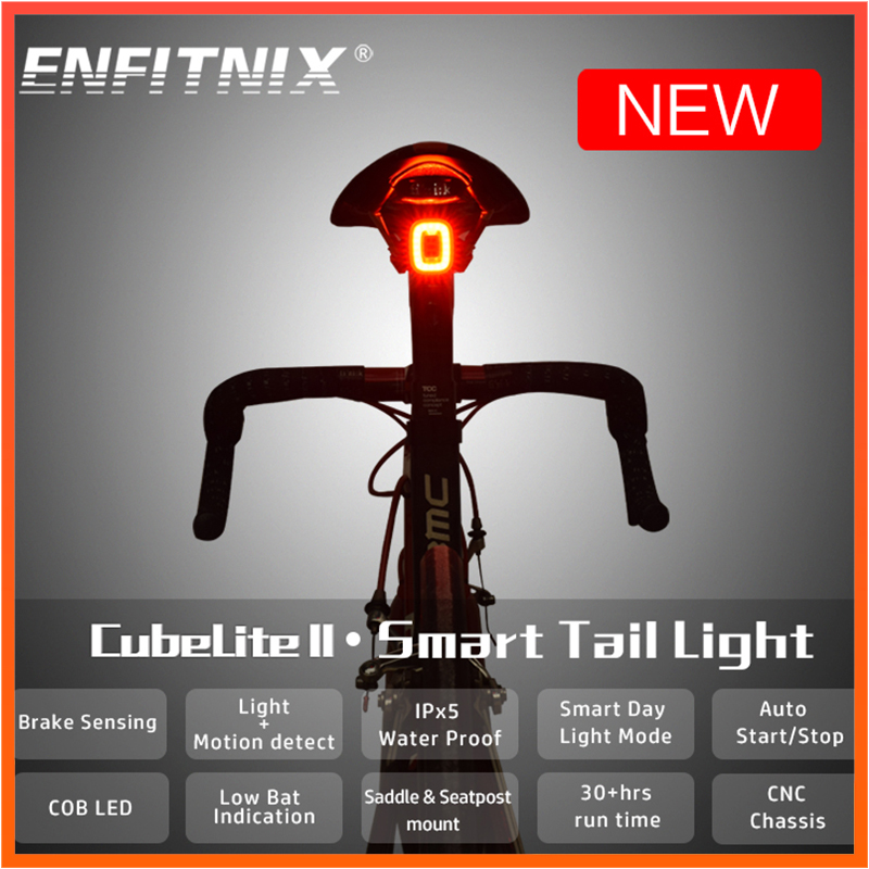New ENFITNIX Cubelite 2 Bicycle Bike Rear Smart Taillight Brake Sensing Waterproof LED Day Light Rear Taillights
New ENFITNIX Cubelite 2 Bicycle Bike Rear Smart Taillight Brake Sensing Waterproof LED Day Light Rear Taillights