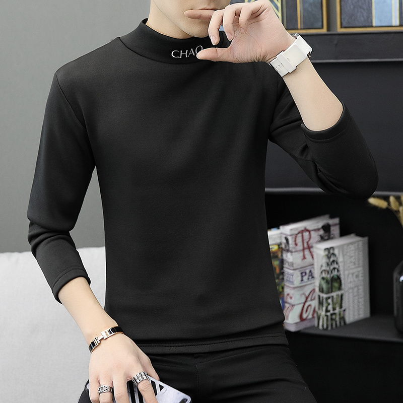 2019 new autumn and winter velvet thicker high-collar T-shirt men's long-sleeved body repair trend and personality men's wea, Navy blue
2019 new autumn and winter velvet thicker high-collar T-shirt men's long-sleeved body repair trend and personality men's wea, Navy blue