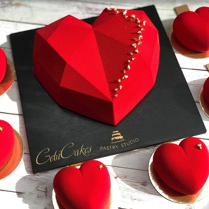 Baking Moulds Cake Decorating Mold 3D Silicone Molds Baking dish Tools For Heart Round Cakes Chocolate Brownie Mousse Make Dessert Pan