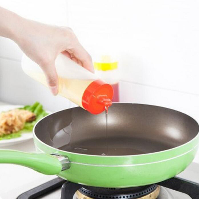 Squeeze Type Sauce Bottle Safe Resin Ketchup Jam Mayonnaise Olive Oil 300ml Food Grade Kitchen Salad Bottle Botella De Ensalada