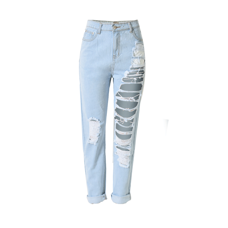 Suvance Fashion Deim Cotton 100% Loose Holes Ankle-length Women Jeans Spring Russian Euro Us Size Style Trousers, Sky blue
Suvance Fashion Deim Cotton 100% Loose Holes Ankle-length Women Jeans Spring Russian Euro Us Size Style Trousers, Sky blue
