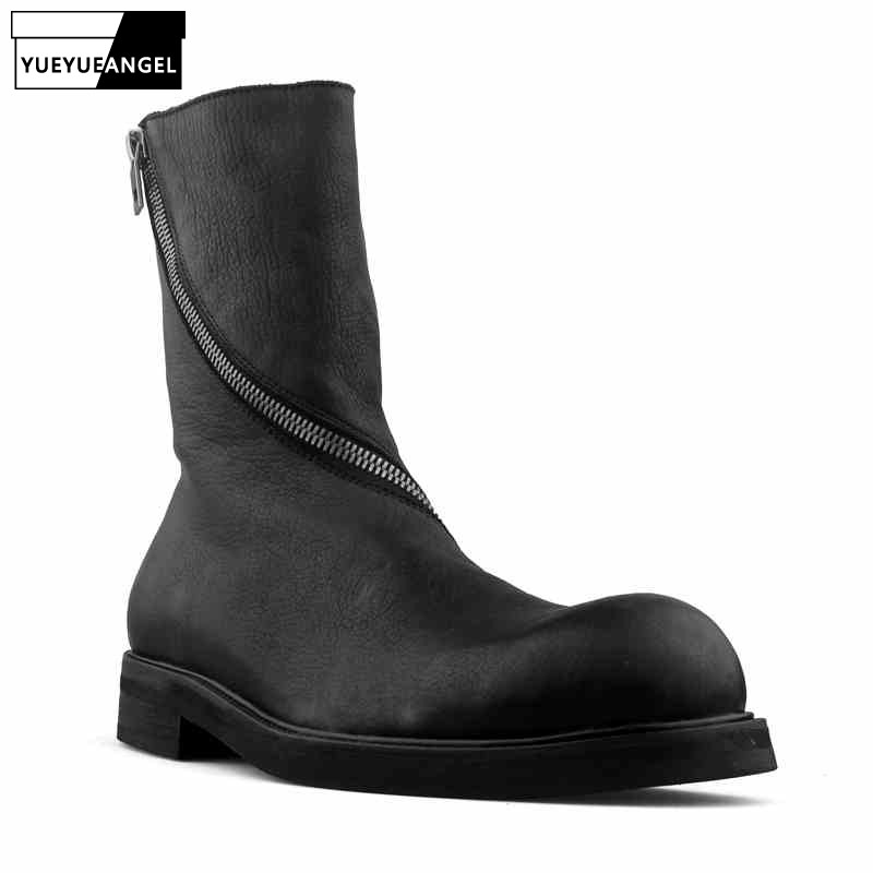 Men Vintage Boots Japan Style Round Toe Genuine Leather Mid-Calf Boot Punk Winter Handmade Black Booties Zapatos Hombre
Men Vintage Boots Japan Style Round Toe Genuine Leather Mid-Calf Boot Punk Winter Handmade Black Booties Zapatos Hombre