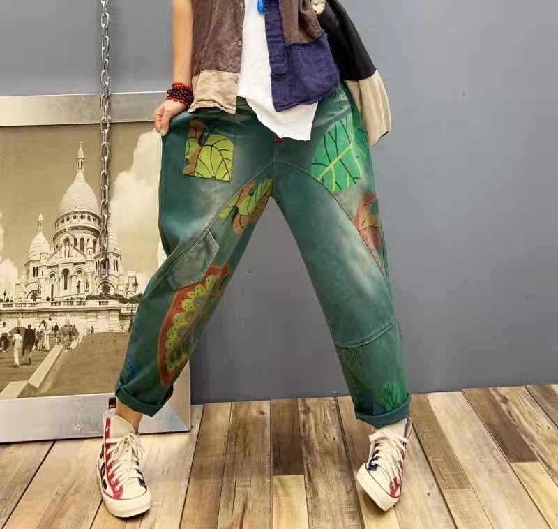 Autumn Korean Water Wash Ladies Jean Harem Pants Women Vintage Elastic Jeans Punk Candy Color Patch Trousers Vintage LT887S30, Green
Autumn Korean Water Wash Ladies Jean Harem Pants Women Vintage Elastic Jeans Punk Candy Color Patch Trousers Vintage LT887S30, Green