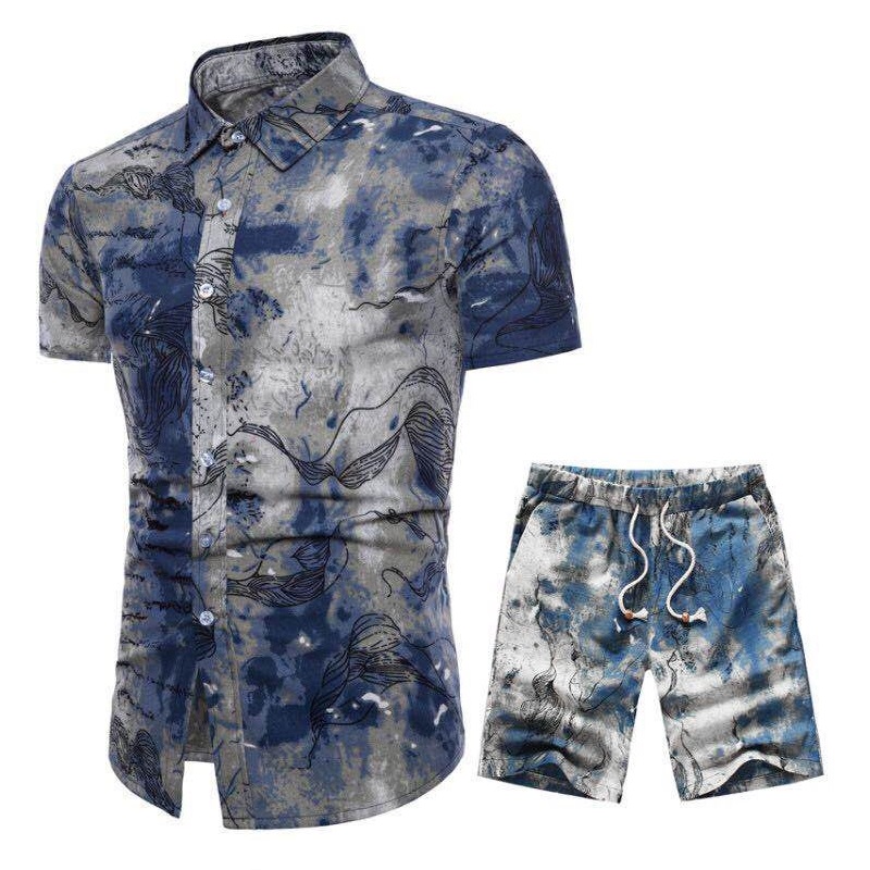 Tracksuit men Casual Summer Men's Set Mens Floral Shirt + Print Beach Shorts Shirts Shorts Pants Two Piece Suit Plus Size 5XL, 03green
Tracksuit men Casual Summer Men's Set Mens Floral Shirt + Print Beach Shorts Shirts Shorts Pants Two Piece Suit Plus Size 5XL, 03green