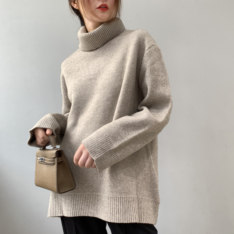 Winter sweater 2019 Korean version of the solid color thick sweater female sweater alpaca long sleeve Y200819