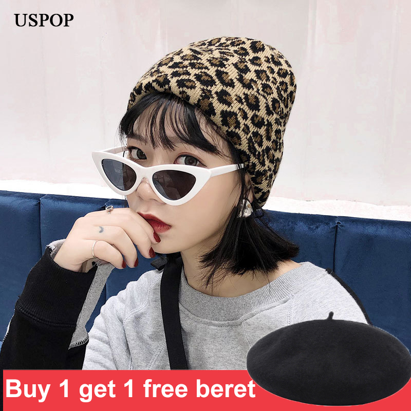 USPOP 2020 Women knitted hats vintage leopard print wool hat female thick warm skullies winter hats, White
USPOP 2020 Women knitted hats vintage leopard print wool hat female thick warm skullies winter hats, White