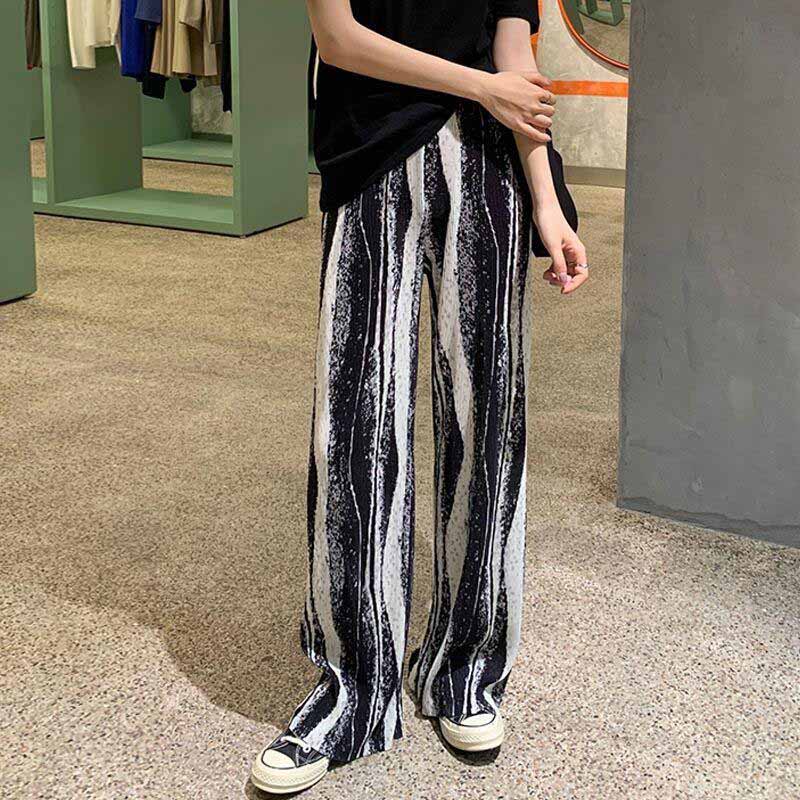 Tie Dye Wide Leg Pants Summer Autumn Trousers Women Elastic High Waist Loose Ribbed Pants Korean Streetwear Fashion, Black
Tie Dye Wide Leg Pants Summer Autumn Trousers Women Elastic High Waist Loose Ribbed Pants Korean Streetwear Fashion, Black