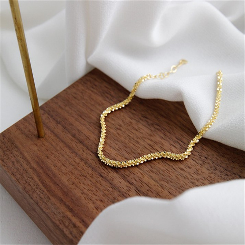 Authentic 925 Sterling Silver Geometric Bracelets For Women Fine Jewelry White Gold /18K Gold Color Wedding Bracelet