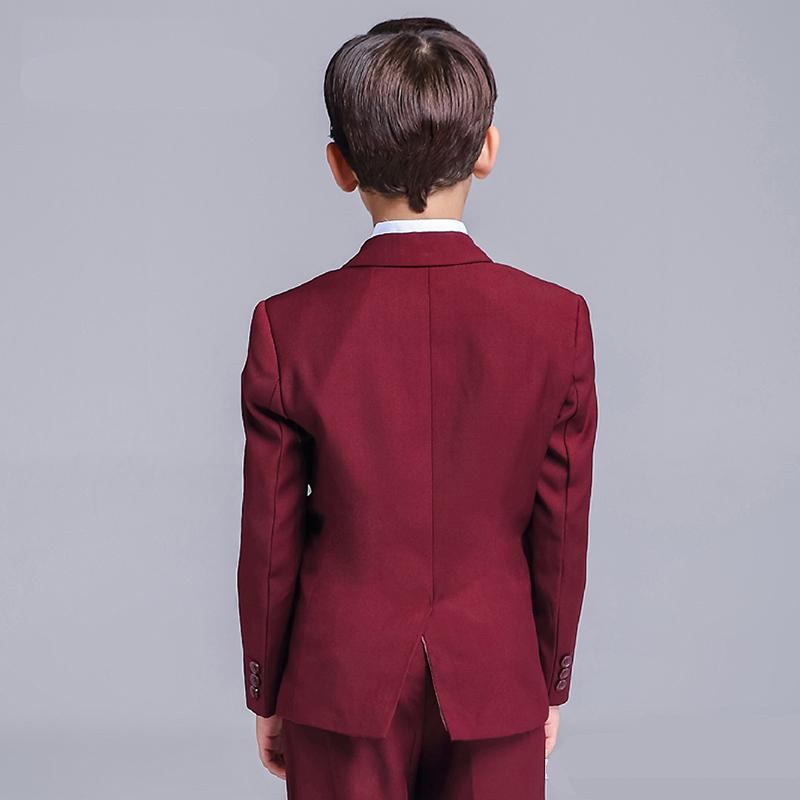 burgundy boys formal suits dinner tuxedos little boy groomsmen kids children for wedding party prom suit wear jacketsvestpants