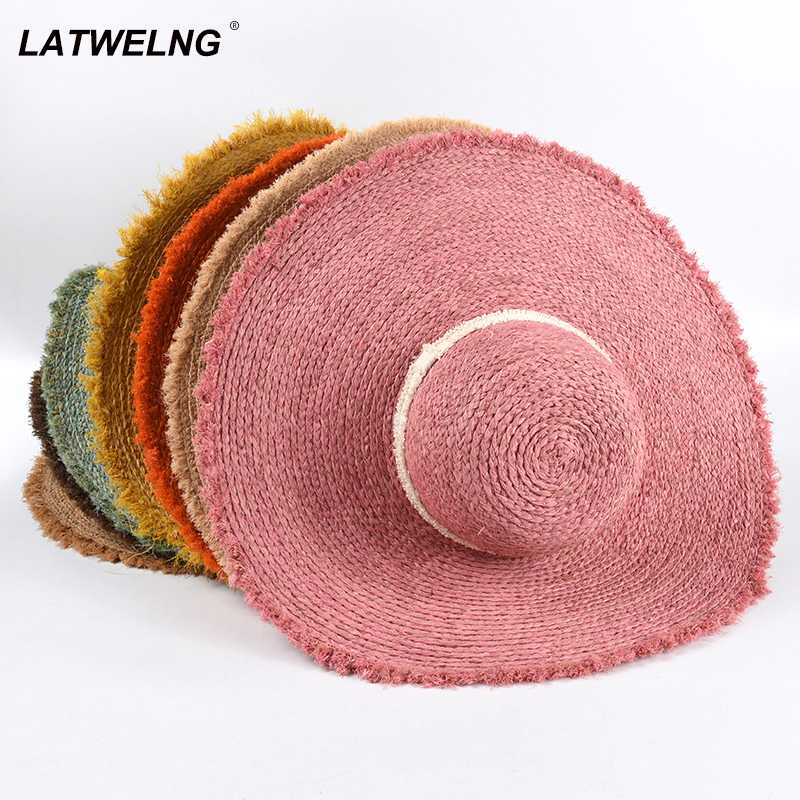 New ins Popular Ladies Wide Brim Beach Hats Women Colorful Flopy Raffia Summer Sun Hat Oversized UV Hats Wholesale S1130, Pink
New ins Popular Ladies Wide Brim Beach Hats Women Colorful Flopy Raffia Summer Sun Hat Oversized UV Hats Wholesale S1130, Pink