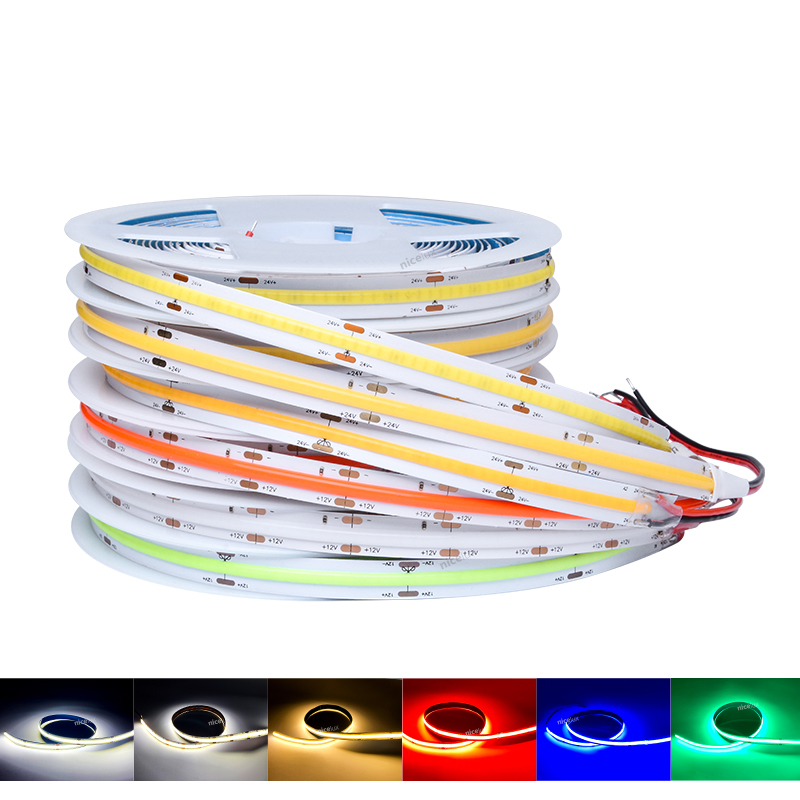 DC12V COB LED Strip Light 10mm 300LED/M High Density Flex LED Tape Light Dimmable FOB Linear Ribbon Red Green Blue 3000K 4000K
DC12V COB LED Strip Light 10mm 300LED/M High Density Flex LED Tape Light Dimmable FOB Linear Ribbon Red Green Blue 3000K 4000K