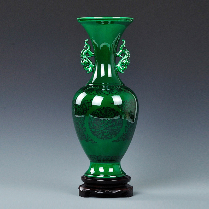 Jingdezhen Ceramic Green Glaze Home Vase Decoration Antique Vases Blue and White Porcelain Double-Ears Bottle Crafts Gift
Jingdezhen Ceramic Green Glaze Home Vase Decoration Antique Vases Blue and White Porcelain Double-Ears Bottle Crafts Gift