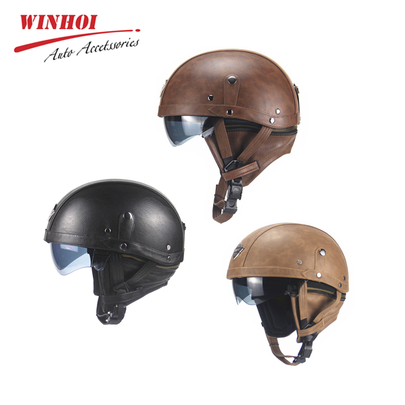 Motorcycle Helmet Retro Personality Vintage for Helmet Summer Scooter locomotive Cruise ABS+Leather Motorbike, Black
Motorcycle Helmet Retro Personality Vintage for Helmet Summer Scooter locomotive Cruise ABS+Leather Motorbike, Black