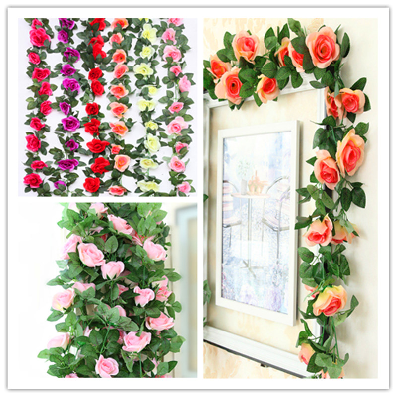 2.4m 16 Heads Artificial Rose Flower flowers artificial silk rose flower Garland Home Office wedding party Restaurant ivy Decor, Rose red
2.4m 16 Heads Artificial Rose Flower flowers artificial silk rose flower Garland Home Office wedding party Restaurant ivy Decor, Rose red