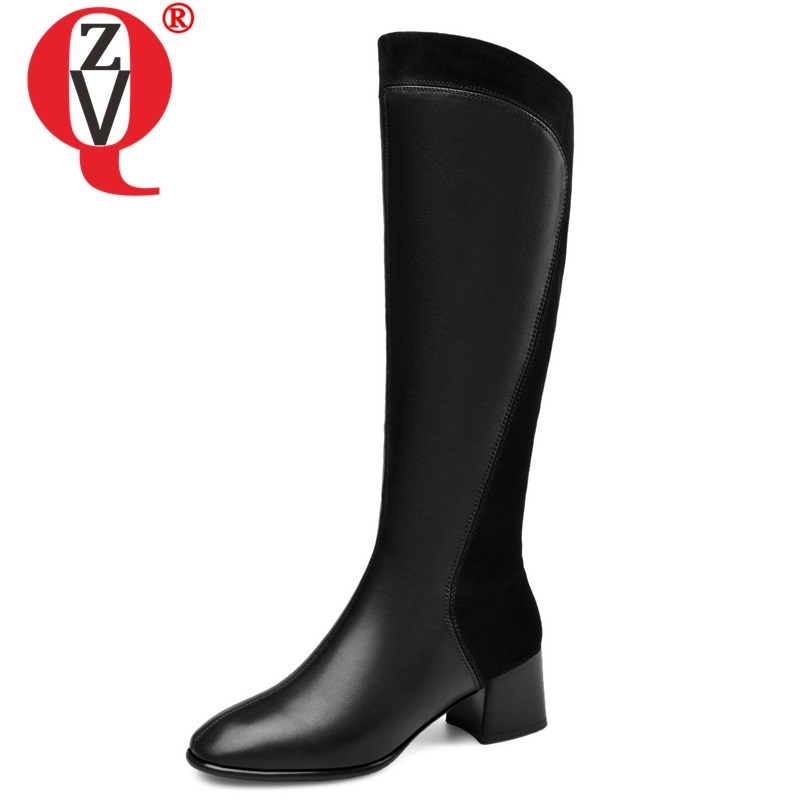 ZVQ winter new fashion knee high boots outside high heels zip genuine leather square toe women shoes drop shipping size 33-41, Black
ZVQ winter new fashion knee high boots outside high heels zip genuine leather square toe women shoes drop shipping size 33-41, Black
