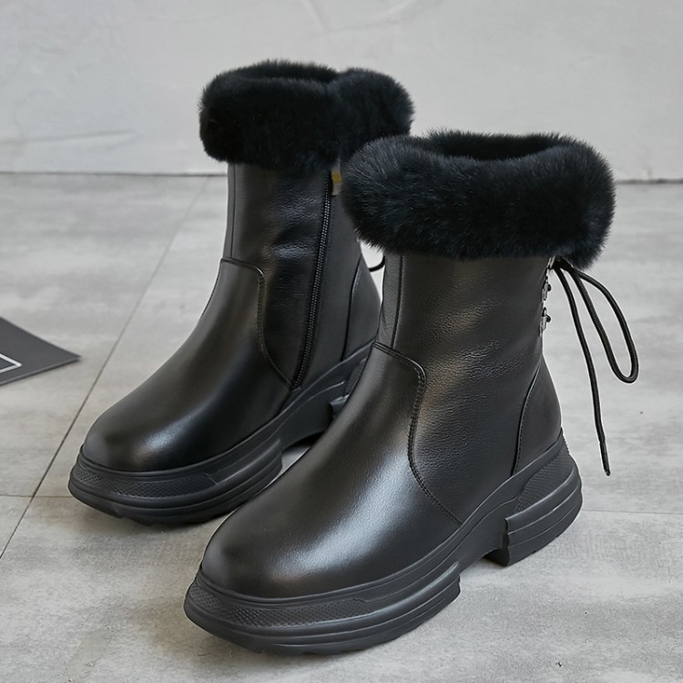 MLJUESE 2020 women ankle boots Cow leather winter wool blend round toe lace up platform female snow boots party dress wedding, Color as photo
MLJUESE 2020 women ankle boots Cow leather winter wool blend round toe lace up platform female snow boots party dress wedding, Color as photo
