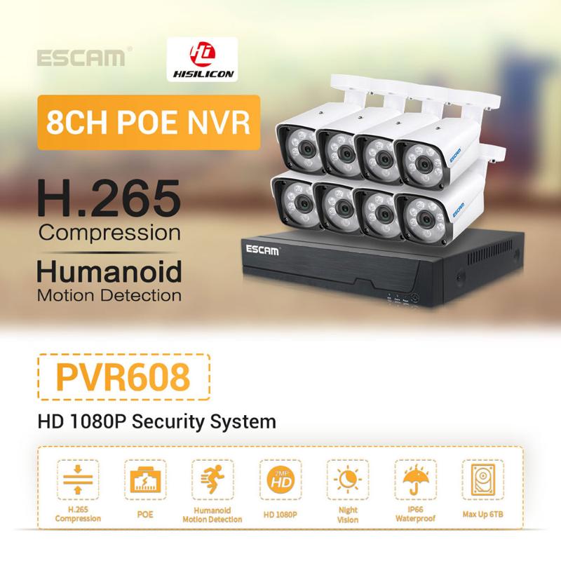 hot ESCAM PVR608 Humanoid Detection 2MP 1080P POE 8CH PVR Camera Kit Surveillance Camera System with Humanoid Detection nvr kit
hot ESCAM PVR608 Humanoid Detection 2MP 1080P POE 8CH PVR Camera Kit Surveillance Camera System with Humanoid Detection nvr kit