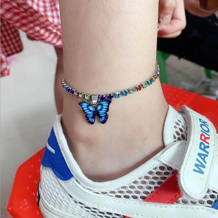 Butterfly anklet female summer beach chain simple ins wind multi-layer foot ornament GD521