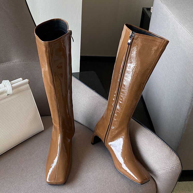 2020 INS Fashion Women Black Block High Heels Thigh High Boots Winter Knee Boots Patent Leather Long Designer Shoes, Brown
2020 INS Fashion Women Black Block High Heels Thigh High Boots Winter Knee Boots Patent Leather Long Designer Shoes, Brown