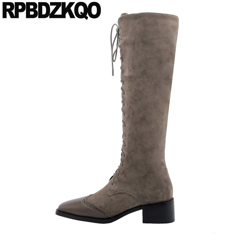 shoes chunky block square toe tall brogue women boots winter 2020 handmade suede high quality warm knee autumn lace up long fur, Black
shoes chunky block square toe tall brogue women boots winter 2020 handmade suede high quality warm knee autumn lace up long fur, Black