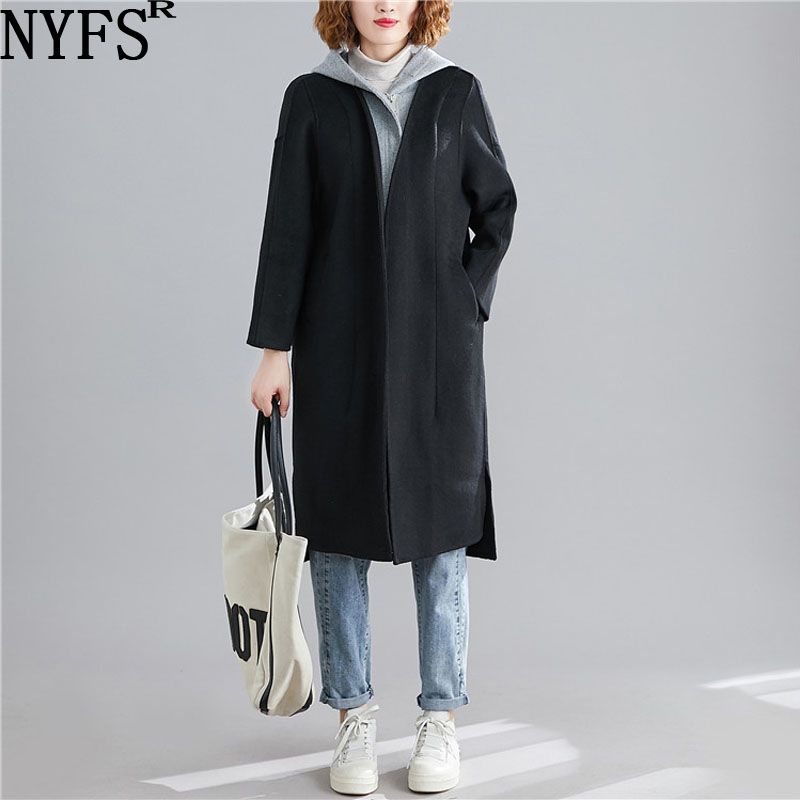 NYFS 2020 New Winter Woolen Coat Loose vintage Quilted Literary age-reduction two-piece hooded jacket, Black
NYFS 2020 New Winter Woolen Coat Loose vintage Quilted Literary age-reduction two-piece hooded jacket, Black