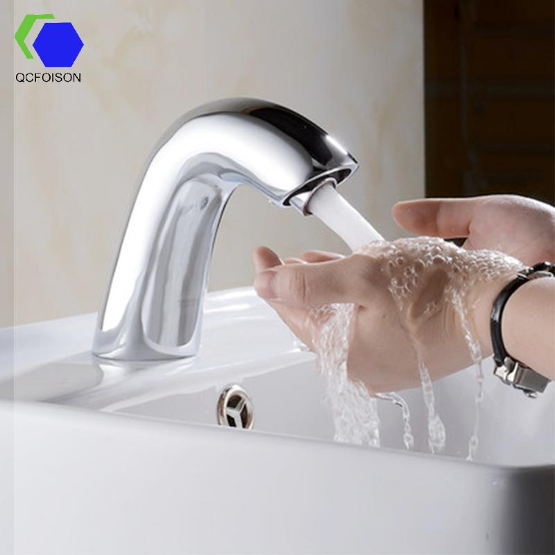 

QCFOISON shopping arcade Toilet automatic infrared induction water saving mixed tap device Hotel Contactless sense sink faucet