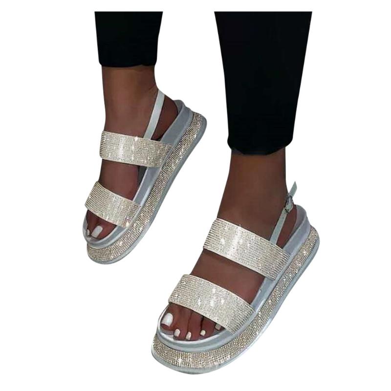 Sagace Women Sandals 2020 Summer New Fashion Ladies Flat Bottom Rhinestone Open Toe Large Size Roman Style Females Sandals, White
Sagace Women Sandals 2020 Summer New Fashion Ladies Flat Bottom Rhinestone Open Toe Large Size Roman Style Females Sandals, White