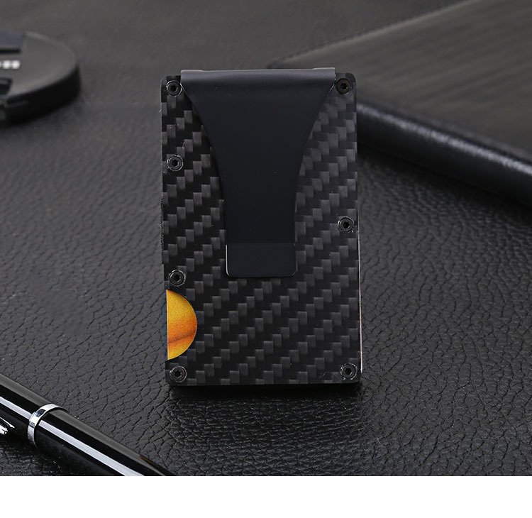 Fashion designer ultra thin metal aluminum business card holder money clip rfid blocking men women wallet