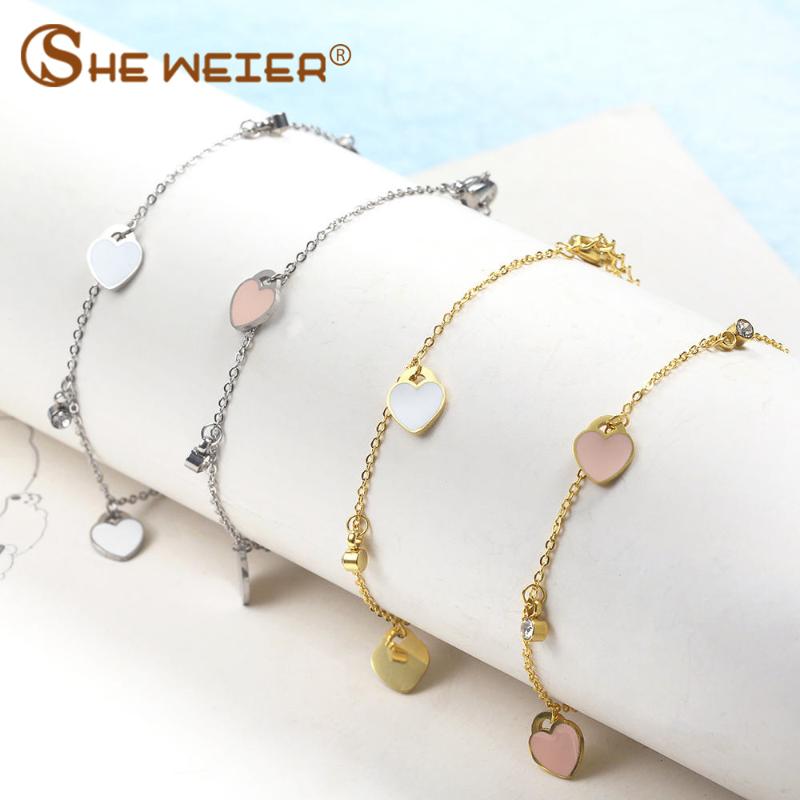 SHE WEIER charm chain link stainless steel bracelets bangles for women friendship braclet hand chain female girls jewelry heart
SHE WEIER charm chain link stainless steel bracelets bangles for women friendship braclet hand chain female girls jewelry heart