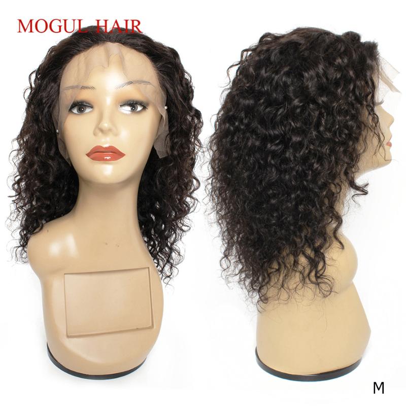 Mogul Hair 13x4 Lace Front Wig Cheap Human Hair Wig Water Wave Natural Color Brown Remy 12"-30" Short Style 150% Density, As pic 
Mogul Hair 13x4 Lace Front Wig Cheap Human Hair Wig Water Wave Natural Color Brown Remy 12"-30" Short Style 150% Density, As pic
