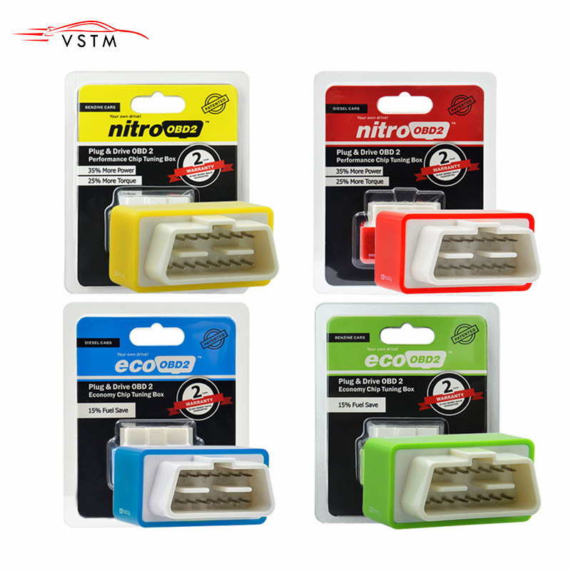 

OBD2 Car Nitro Performance Chip Tuning Box NitroOBD2 OBD Interface Plug and Drive More Power More Torque Works For Diesel Cars