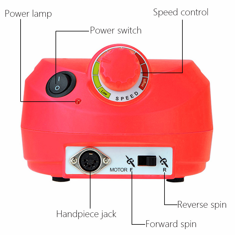 35000RPM Electric Nail Drill Machine Manicure Pedicure Drill Set Strong Nail Equipment Miling Cutter File Left Hand Nail Machine CX200813
