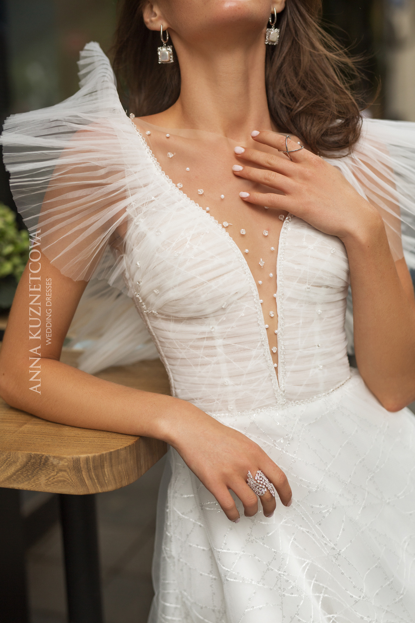 Designer Wedding Dresses Button Back Pearls Beaded A Line Beach Wedding Dress Custom Made Sweep Train Vestidos De Novia