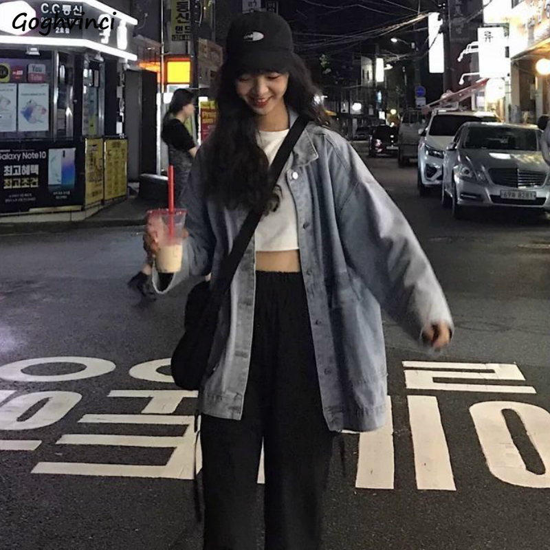 Basic Jackets Women Denim Long Sleeve Spring Long Outwear Vintage Pockets Streetwear Drop-shoulder Womens All-match BF Ins Chic, Blue
Basic Jackets Women Denim Long Sleeve Spring Long Outwear Vintage Pockets Streetwear Drop-shoulder Womens All-match BF Ins Chic, Blue