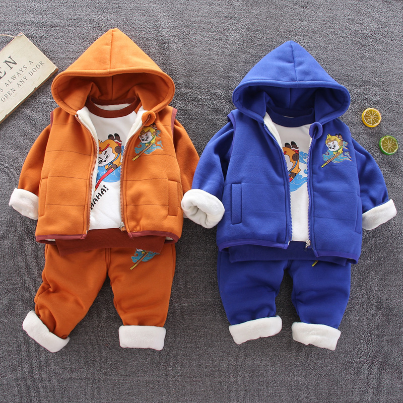Children's clothing baby boy little monkey cartoon clothing suit sports and leisure clothing fashion hooded jacket + pants, Black
Children's clothing baby boy little monkey cartoon clothing suit sports and leisure clothing fashion hooded jacket + pants, Black