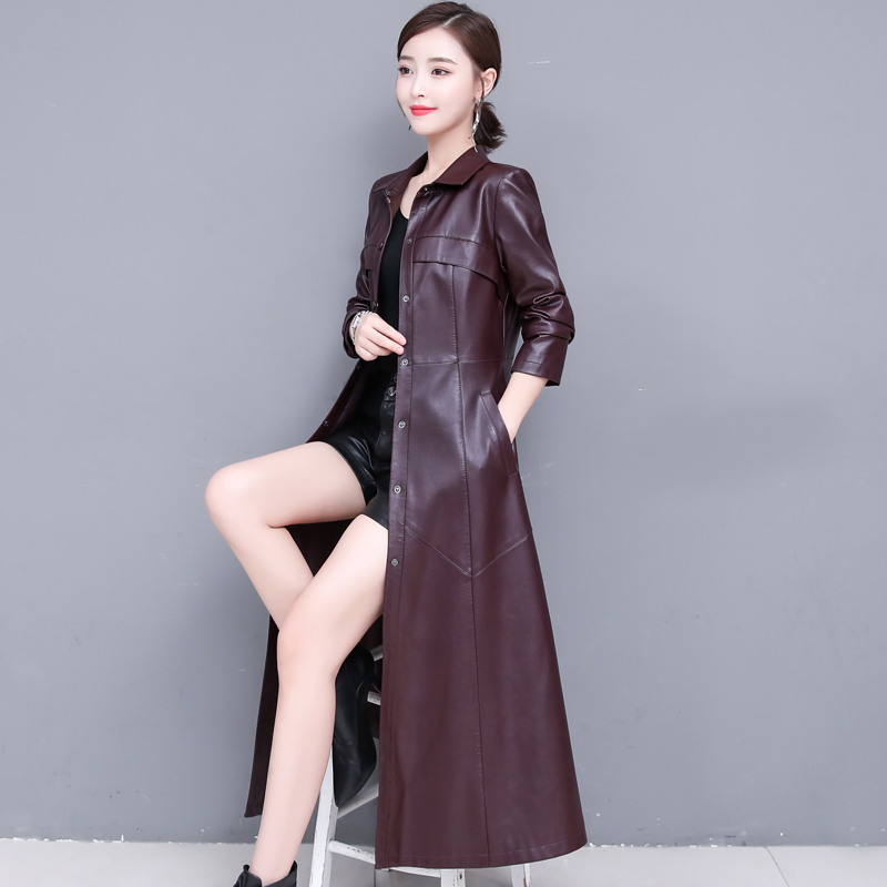 5XL Size Women's Plus 2020 X-Long Jacket Fashion Single Breasted Faux Leather Trench Coat Women, Black
5XL Size Women's Plus 2020 X-Long Jacket Fashion Single Breasted Faux Leather Trench Coat Women, Black