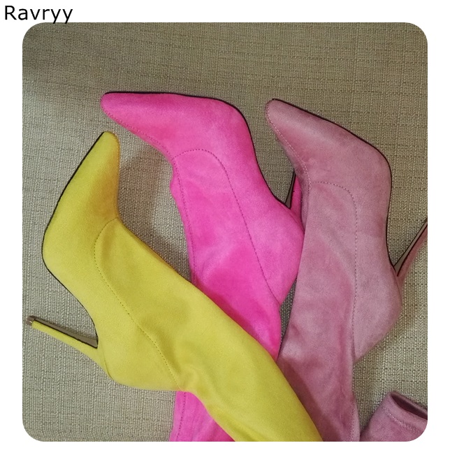 Candy Color Elastic woman's long boots suede leather pointed toe thin heel autumn over-the-knee boot party club female shoes, Color 4
Candy Color Elastic woman's long boots suede leather pointed toe thin heel autumn over-the-knee boot party club female shoes, Color 4