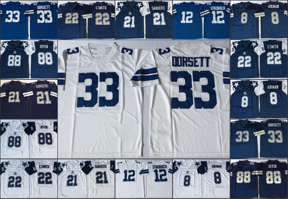 Ncaa vintage Football wear stitched mens Jerseys 22 Emmitt Smith 33 Tony Dorsett 54 Randy White 88 Michael Irvin 8 Troy Aikman 12 Roger Staubach
Ncaa vintage Football wear stitched mens Jerseys 22 Emmitt Smith 33 Tony Dorsett 54 Randy White 88 Michael Irvin 8 Troy Aikman 12 Roger Staubach