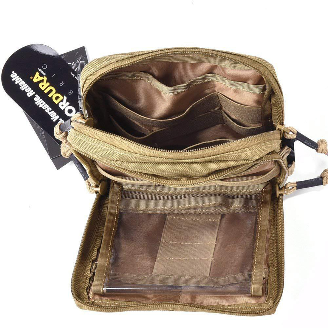 Tactical Gear Utility Map Admin Pouch EDC Tool Molle Bag Organizer for Molle System - Tan CX200822